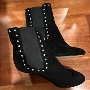 Rebecca Minkoff Black Heeled Boots with Silver Studs